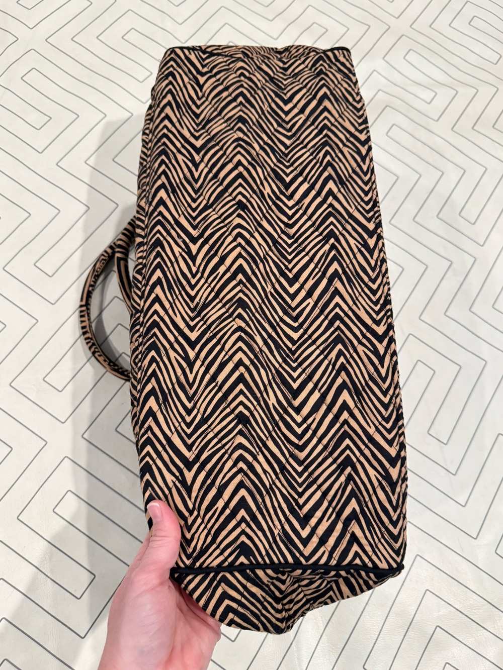 Vera Bradley Black/Brown Overnight Travel Bag - Picture 6 of 12